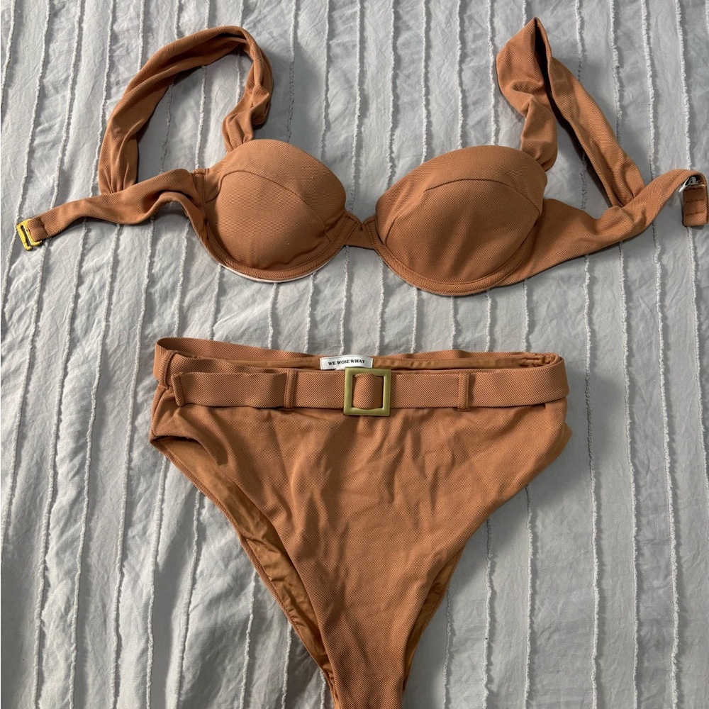 WeWoreWhat Brown Bikini Minimalist Swimwear